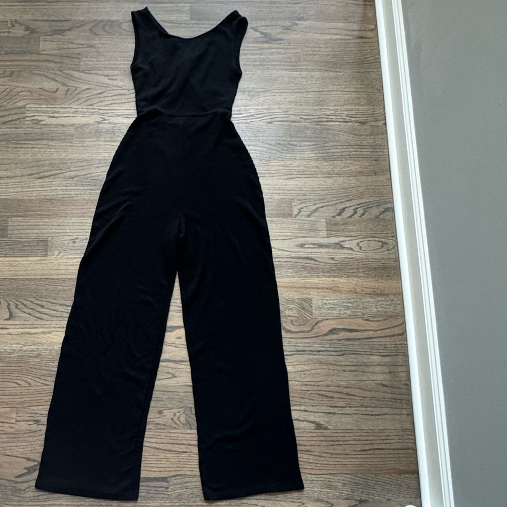 Black Wide-Leg Jumpsuit - Women's Sleeveless Romper